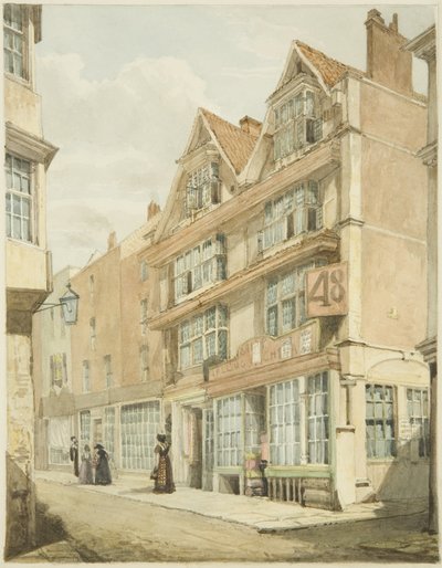 South Side, Wine Street (ołówek i akwarela na papierze) autorstwa George Orleans Delamotte