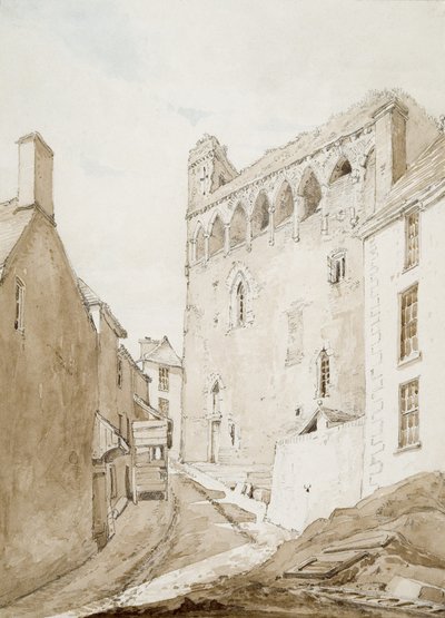Zamek Swansea (akwarela i ołówek na papierze) autorstwa George Orleans Delamotte