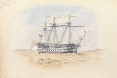 Monarch" w Sheerness z "Trafalgar" 29 stycznia 1851 r. autorstwa George Pechell Mends