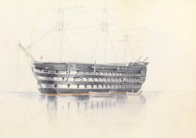 Badanie HMS "Queen" na Malcie, 3 marca 1852 r. autorstwa George Pechell Mends