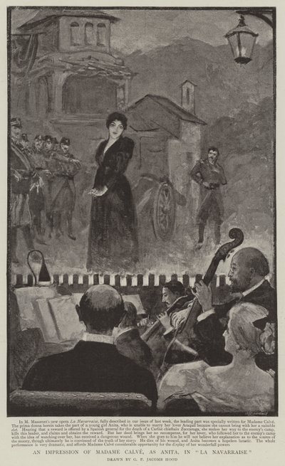 Wrażenie Madame Calve jako Anity w La Navarraise autorstwa George Percy Jacomb Hood