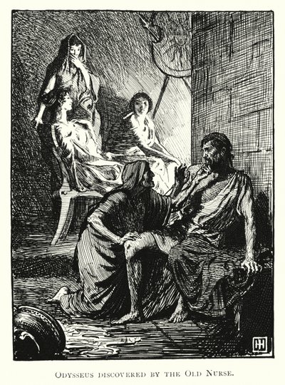 Odyssey: Odyseusz odkryty przez Starą Pielęgniarkę (rycina) autorstwa George Percy Jacomb Hood