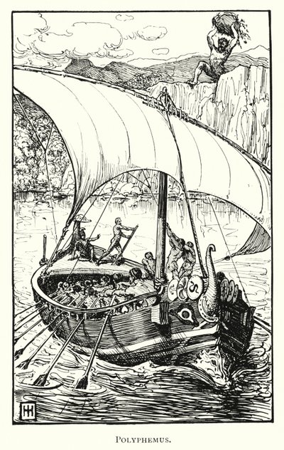 Odyseja: Polifem (rycina) autorstwa George Percy Jacomb Hood
