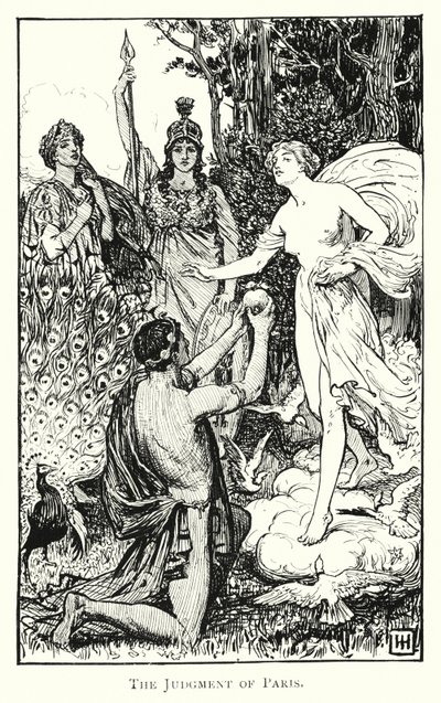 Odyseja: Sąd Paryski (rycina) autorstwa George Percy Jacomb Hood