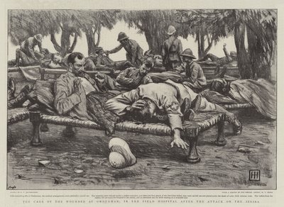 Opieka nad rannymi w Omdurmanie, w szpitalu polowym po ataku na Zeriba autorstwa George Percy Jacomb Hood