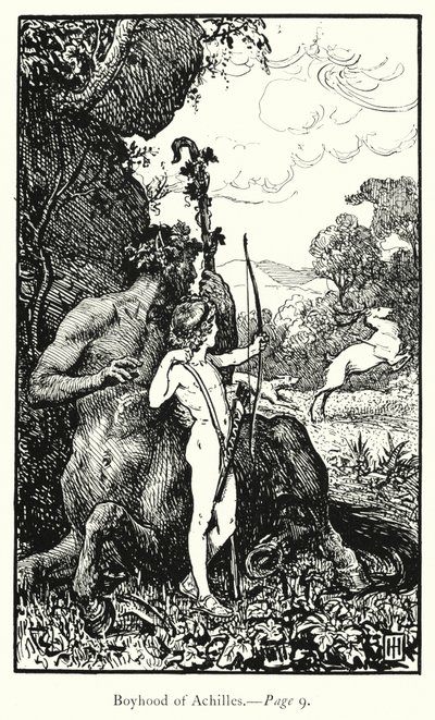 Iliada: Boyhood of Achilles (rycina) autorstwa George Percy Jacomb Hood
