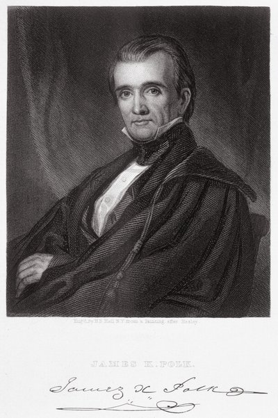 James Knox Polk, grawerowane przez Henry