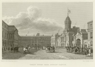 Wielki dziedziniec przy zamku w Dublinie autorstwa George Petrie