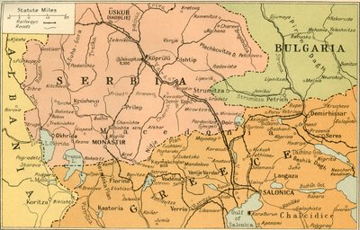 Mapa Frontu Saloniki, 1919. autorstwa George Philip and Son Ltd