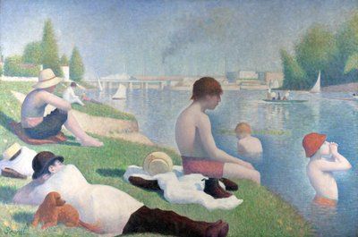 Kąpiący się w Asnières Kąpiący się w Asnières, 1884 autorstwa George Pierre Seurat