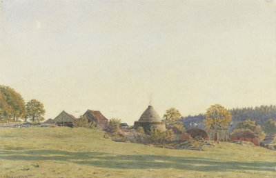 Brickfield przy Pitland Street, Surrey (czarny ołów, toaleta i kolor nadwozia na papierze) autorstwa George Price Boyce