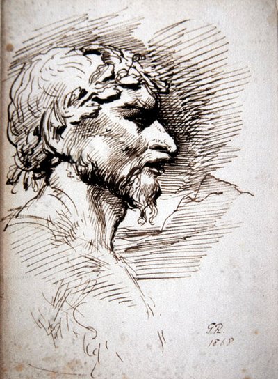 Głowa mężczyzny – studium dla Starożytnych autorstwa George Richmond