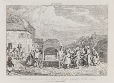 Żebracy, Eperney, ok.1821 (akwaforta) autorstwa George Robert Lewis