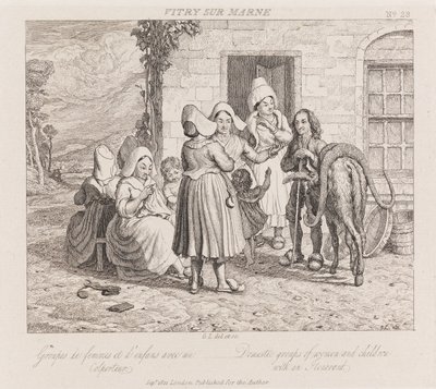 Wędrowiec, Vitry Sur Marne, ok. 1821 (akwaforta) autorstwa George Robert Lewis