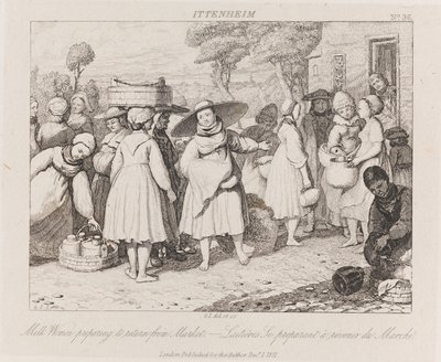Kobiety mleczne, Ittenheim, ok. 1821 (akwaforta) autorstwa George Robert Lewis