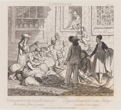 Chłopi Odpoczywający, Luneville, ok. 1821 (akwaforta) autorstwa George Robert Lewis