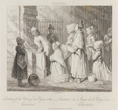 Saluting Virgin, Wiedeń, ok. 1821 (akwaforta) autorstwa George Robert Lewis
