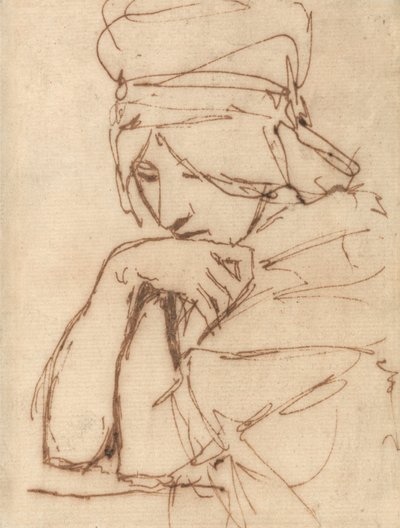 Zamyślona dama autorstwa George Romney