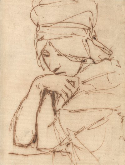 Zamyślona kobieta autorstwa George Romney