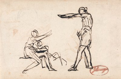 Wojownik żegnający się z rodziną, prawdopodobnie „Odejście Hektora” autorstwa George Romney
