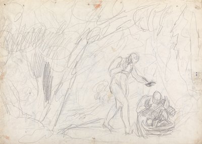 Porzucenie i uratowanie Perdity z "Opowieści zimowej" (przerobione, ale nie sfałszowane) autorstwa George Romney