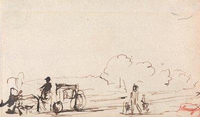 Wóz na wiejskiej drodze autorstwa George Romney