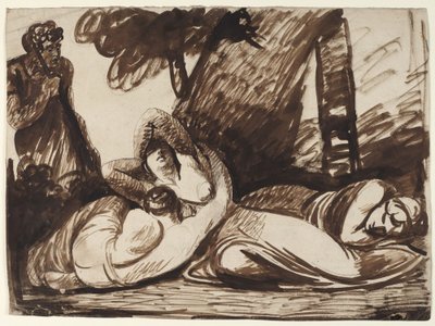 Cimon i Ifigenia: Scena z „Dekameronu” Boccaccia autorstwa George Romney