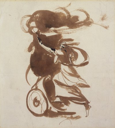 Emma Hart jako Medea (pióro i brązowy tusz i zamyj ślady ołówka na papierze) autorstwa George Romney