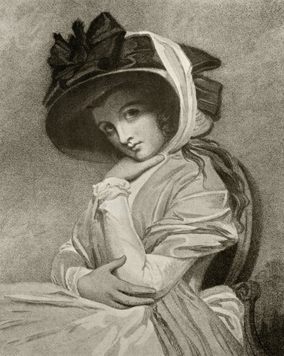 Emma, Lady Hamilton, grawerowane przez Johna Jonesa, z „Podręcznika kolekcjonera grafik” Alfreda Whitmana, wydanego przez George Bell und Sons, 1901 autorstwa George Romney