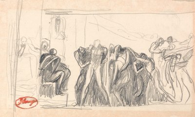 Kompozycja obrazu; Więzień przed sędzią autorstwa George Romney