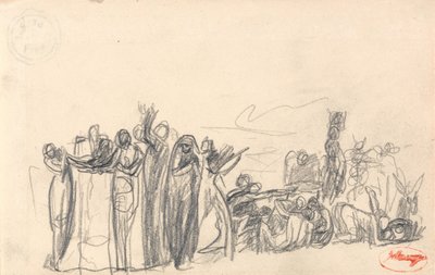 Studium kompozycji figuralnej autorstwa George Romney