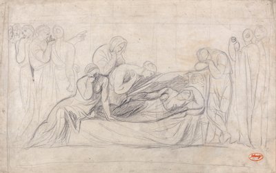Postacie opłakujące ciało kobiety autorstwa George Romney