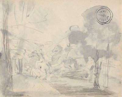 Polana z drzewami autorstwa George Romney