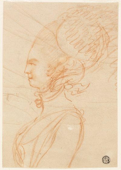 Portret w połowie długości profilu kobiety zwróconej w lewo autorstwa George Romney