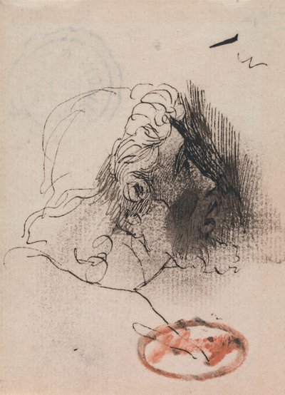 Głowa mężczyzny widziana z profilu autorstwa George Romney