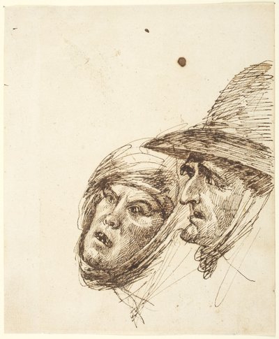 Głowy mężczyzny i kobiety autorstwa George Romney