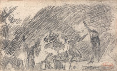 Makbet w jaskini czarownic: druga wizyta autorstwa George Romney