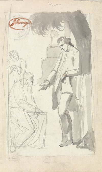 Major Pierson i Brahman (szary wash i grafit na papierze wykładanym) (zob. 153906) autorstwa George Romney