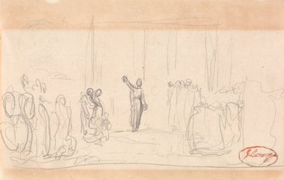 Prawdopodobnie tłum przed prorokinią autorstwa George Romney