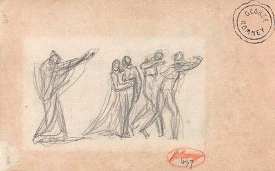 Być może postać rzucająca klątwę na grupę ludzi autorstwa George Romney