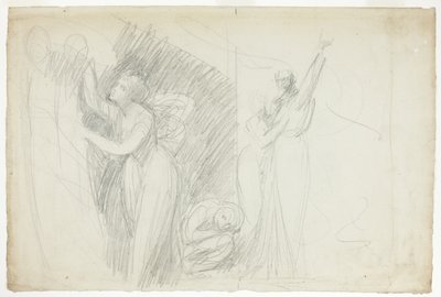 Prospero, Miranda i Caliban z „Burzy” autorstwa George Romney