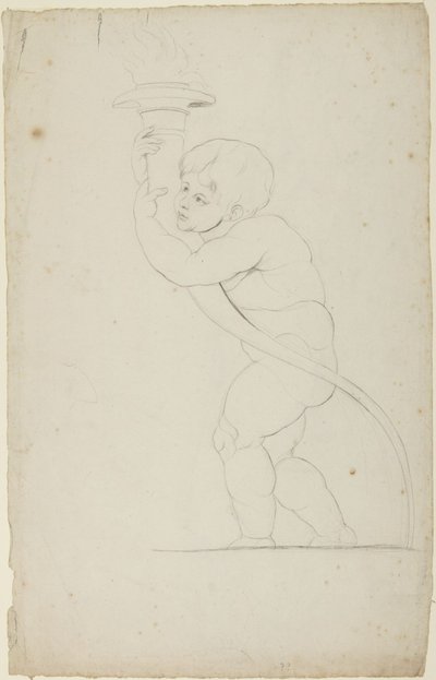 Putto trzymające pochodnię autorstwa George Romney