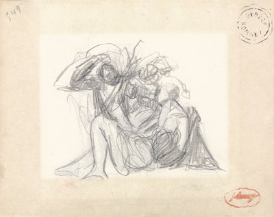 Leżąca Kobieta i inne postacie (grafit na papierze) (patrz 153910) autorstwa George Romney