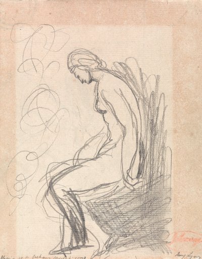 Naga kobieta w pozycji siedzącej (Hygeia u doktora Grahama) autorstwa George Romney