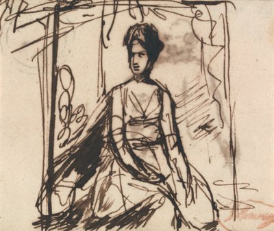 Siedząca kobieta, prawdopodobnie pani Harris autorstwa George Romney