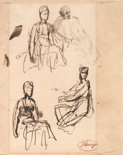 „Siedząca kobieta: trzy szkice” autorstwa George Romney