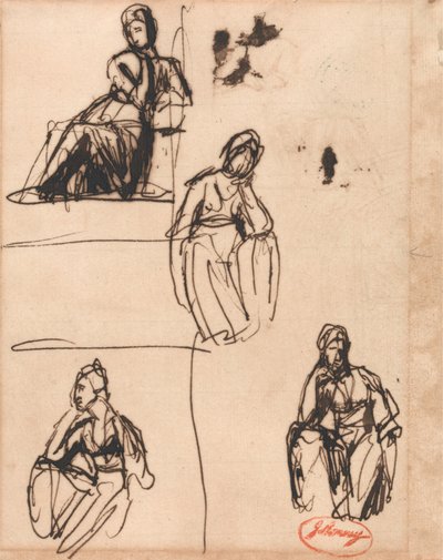 Kobieta siedząca i półklęcząca autorstwa George Romney