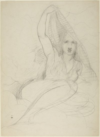 Siedząca kobieta odsłaniająca się autorstwa George Romney
