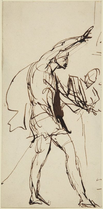 Szkic postaci Makbeta w scenie bankietu z dramatu „Makbet” autorstwa George Romney