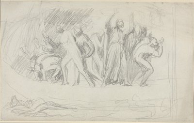 Studium do obrazu „Potop” autorstwa George Romney